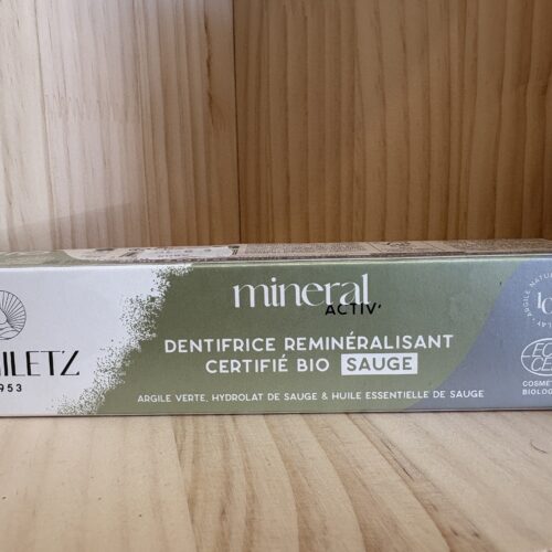 Dentifrice reminéralisant bio sauge et argile verte