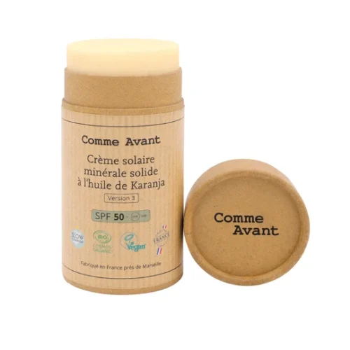 Crème solaire minérale solide SPF50 Comme avant